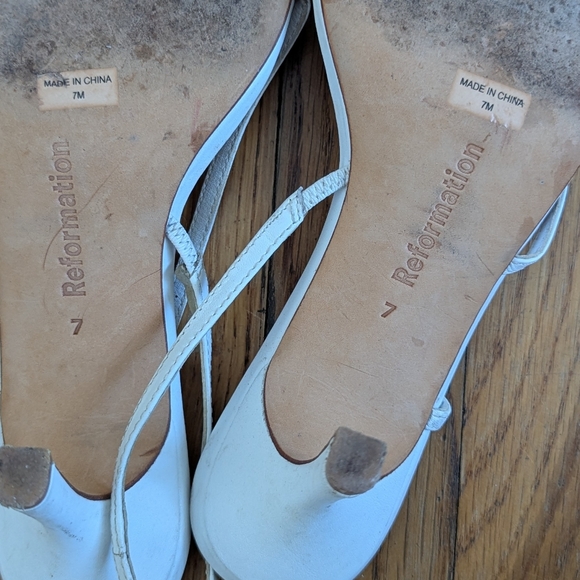 Reformation White Strappy Slingback Heels - Picture 4 of 6